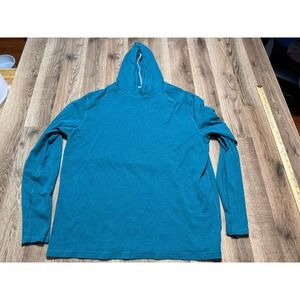tasc Performance Hoodie Men's Size XL Blue Green Long Sleeve Shirt Pullover